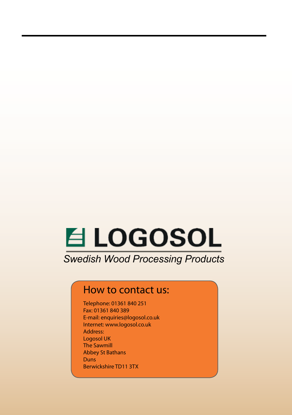 How to contact us, Swedish wood processing products | Logosol M8 User Manual | Page 36 / 40