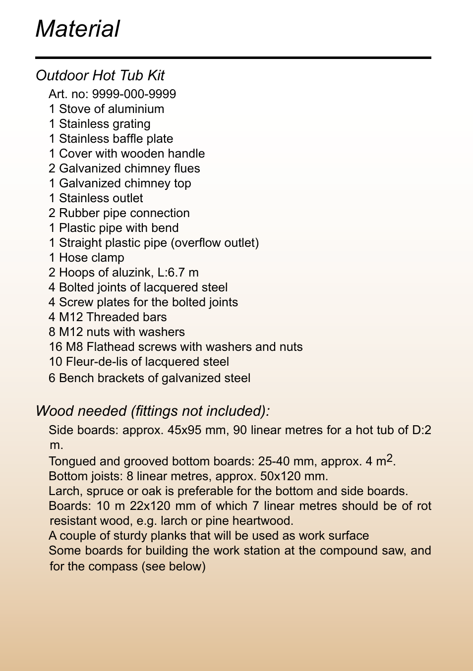 Material | Logosol M8 User Manual | Page 4 / 40