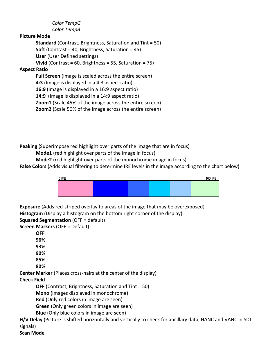 Video & audio submenu | Marshall Electronics V-LCD70-AFHD User Manual | Page 10 / 16