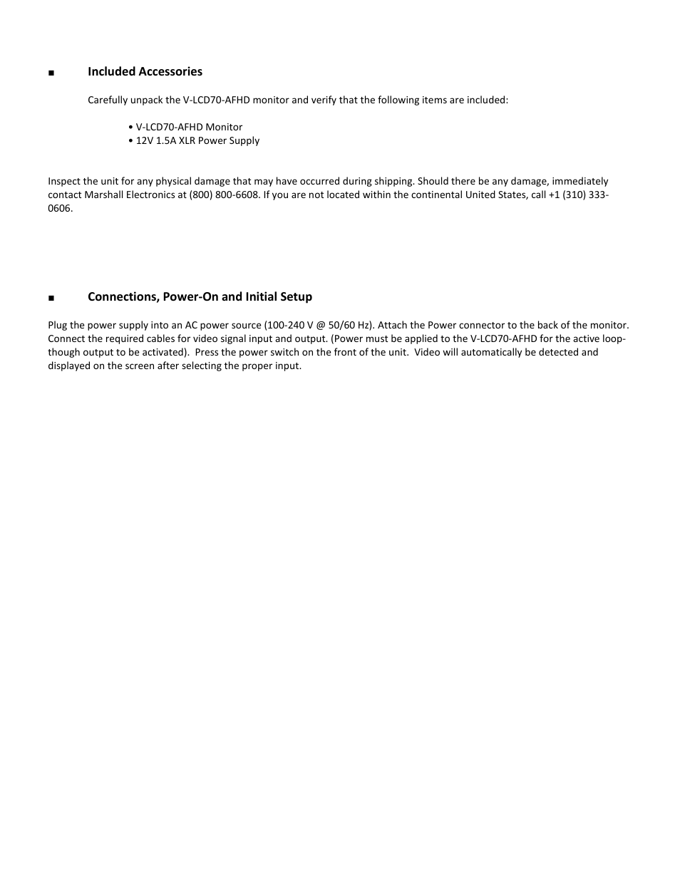 Marshall Electronics V-LCD70-AFHD User Manual | Page 5 / 16