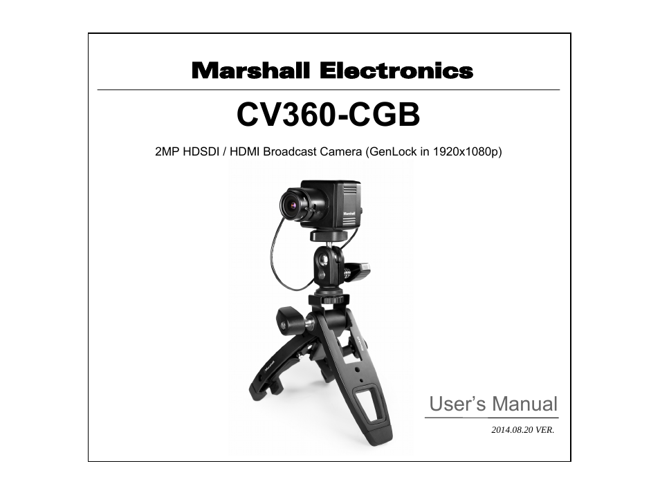 Marshall Electronics CV360-CGB User Manual | 12 pages