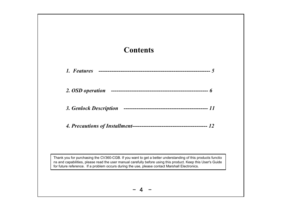 Marshall Electronics CV360-CGB User Manual | Page 4 / 12