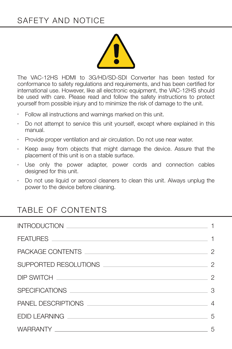 Marshall Electronics VAC-12HS User Manual | Page 2 / 8