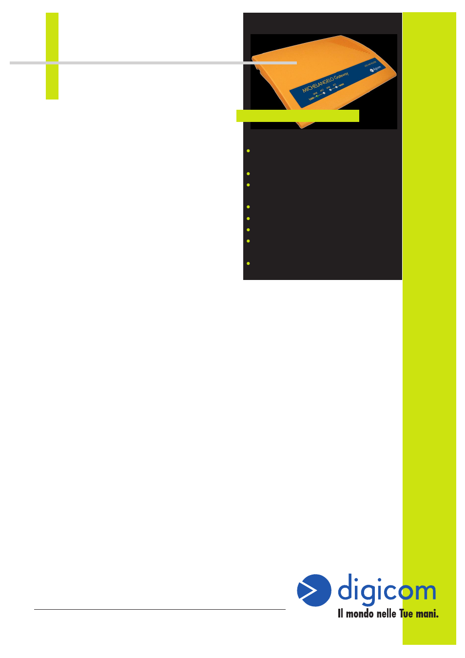 Digicom Michaelangelo Gateway 8E4088 User Manual | 1 page