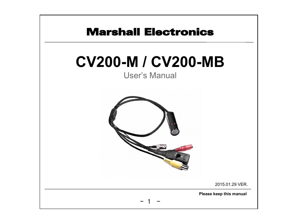 Marshall Electronics CV200-MB / M User Manual | 11 pages