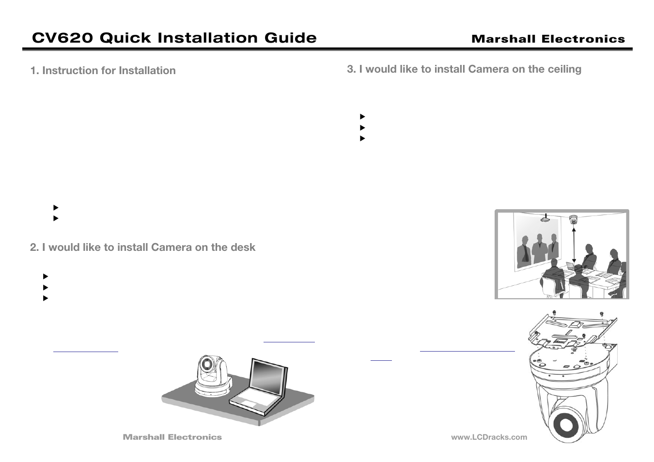 Marshall Electronics CV620 User Manual | 2 pages