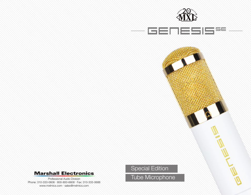 Marshall Electronics MXL Genesis SE User Manual | 6 pages