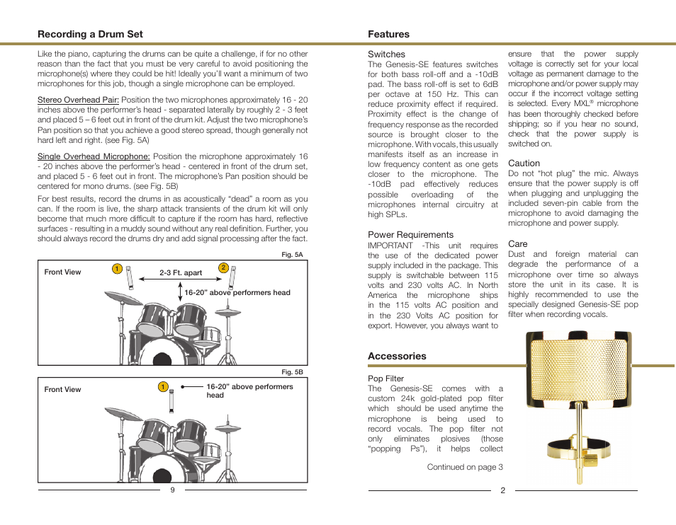 Marshall Electronics MXL Genesis SE User Manual | Page 3 / 6