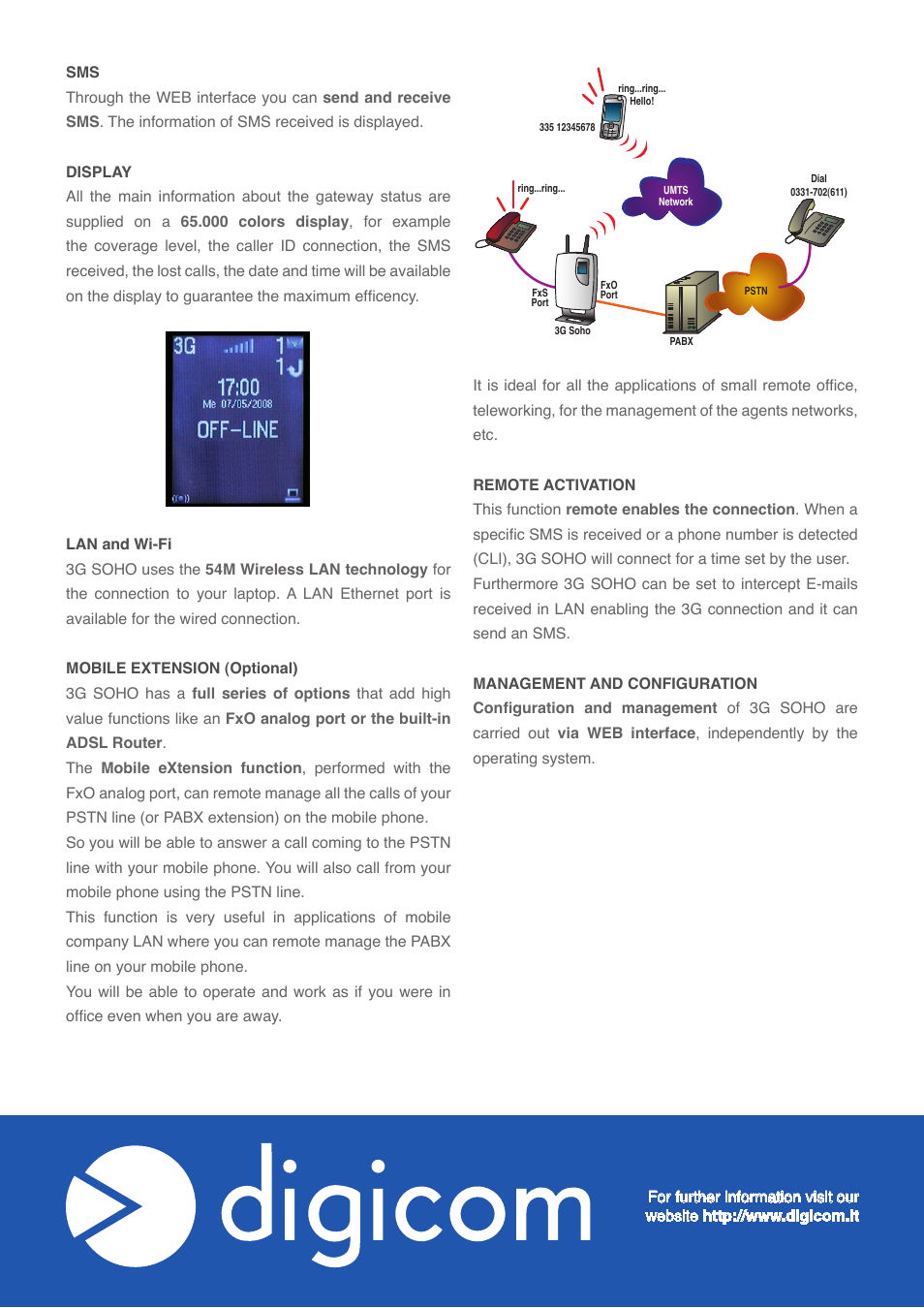 Digicom 3G SOHO HSUPA Station User Manual | Page 2 / 4