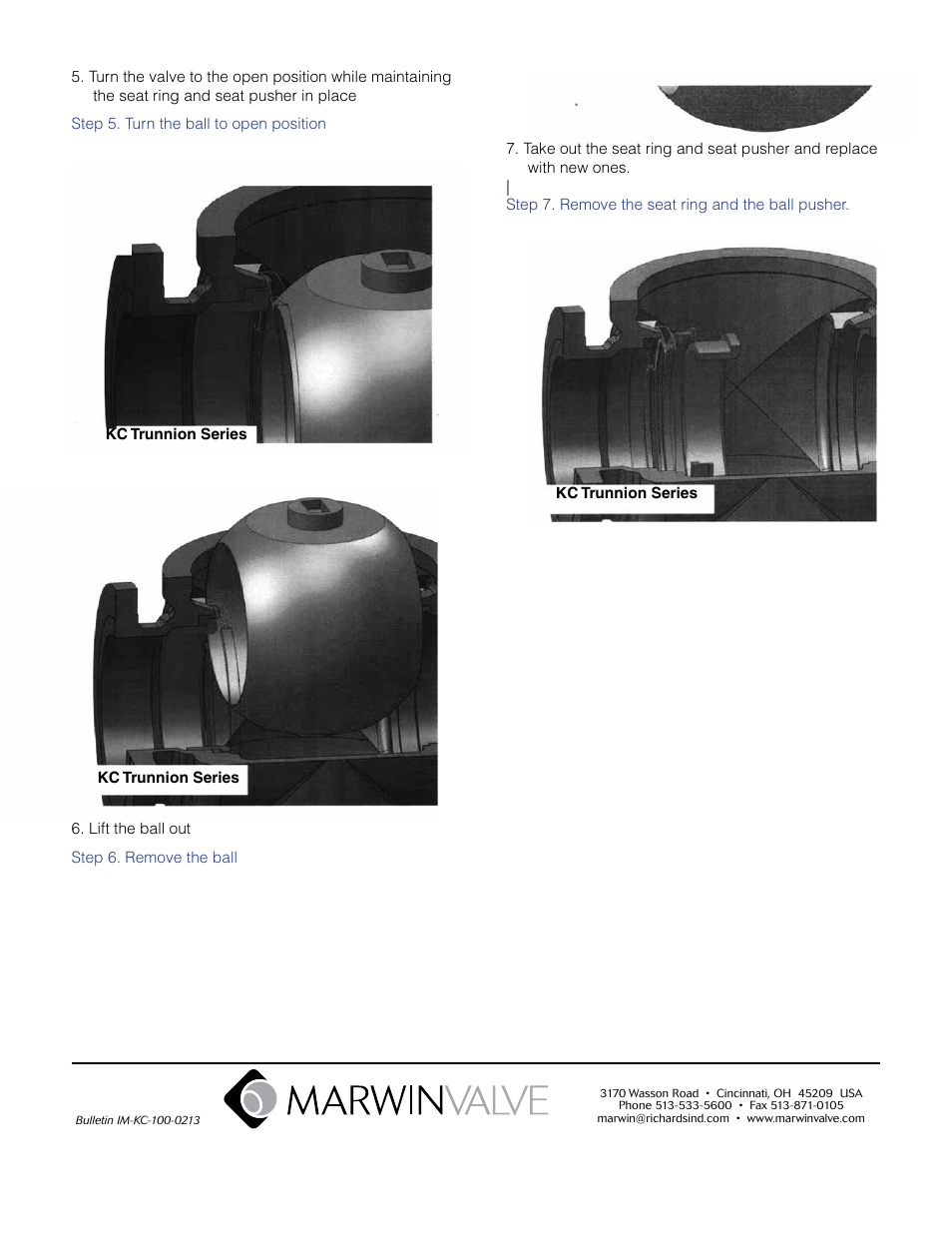 Marwin Valve KC Series Trunnion Valves User Manual | Page 5 / 5