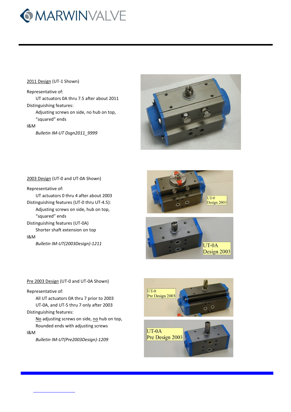 Instruction and maintenance manual | Marwin Valve UT Series Pneumatic Actuators User Manual | Page 10 / 10
