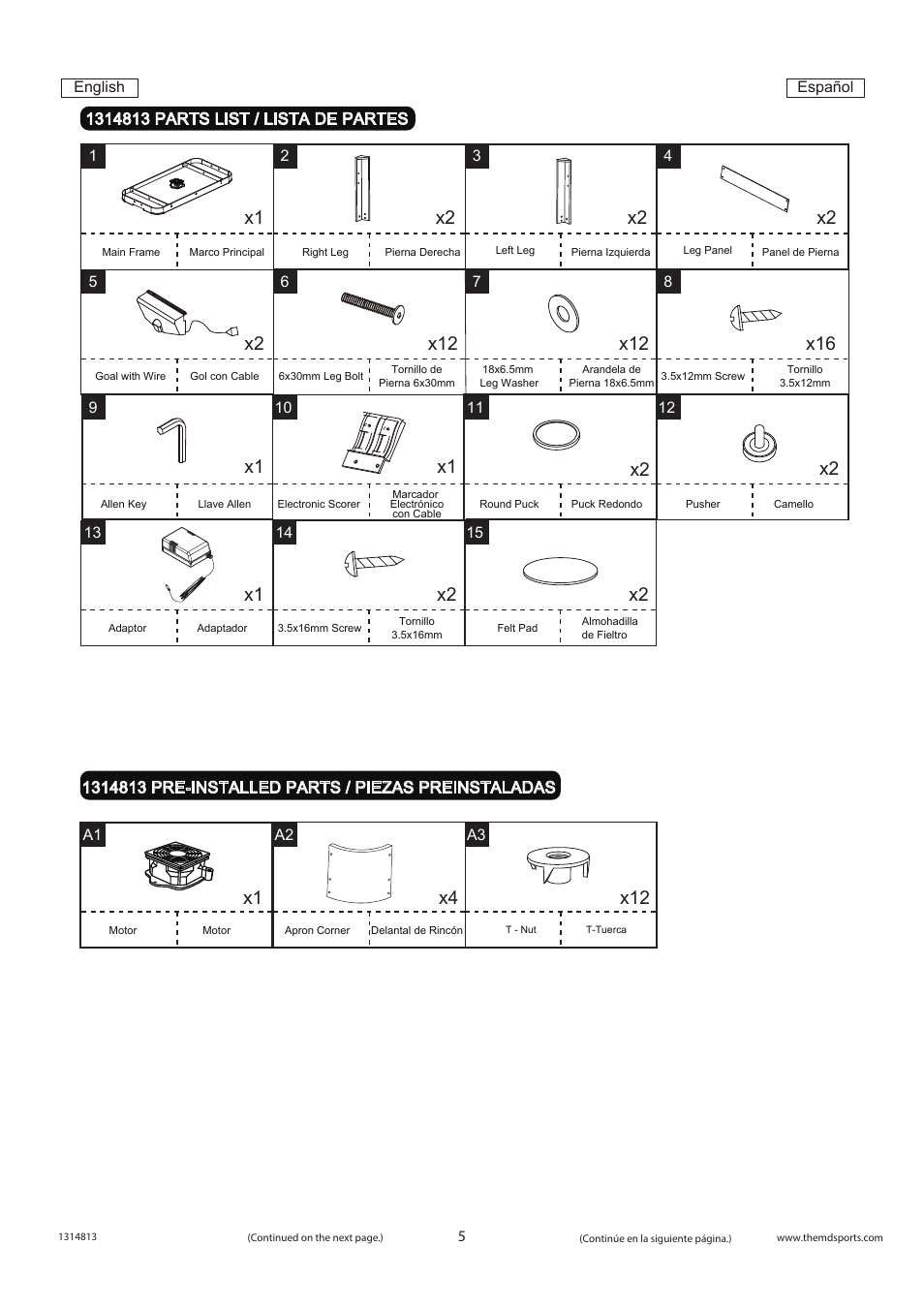 X1 x2 x2 x2, X1 x4 x12 | Medal Sports SH1314813 User Manual | Page 6 / 11