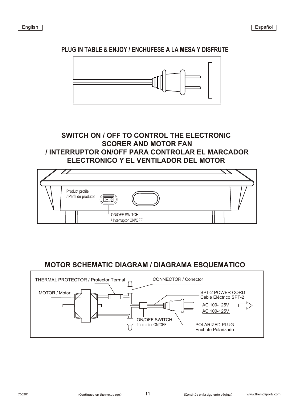 Motor schematic diagram / diagrama esquematico | Medal Sports CS1319002/766281 User Manual | Page 12 / 15