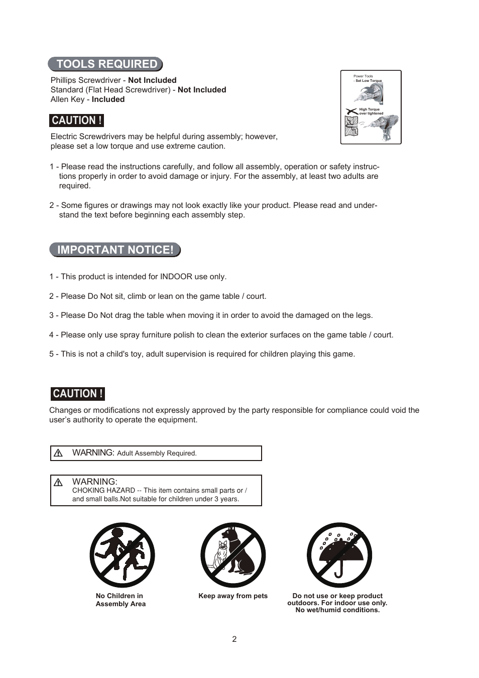 Caution, Tools required, Important notice | Medal Sports FH12704 User Manual | Page 3 / 7