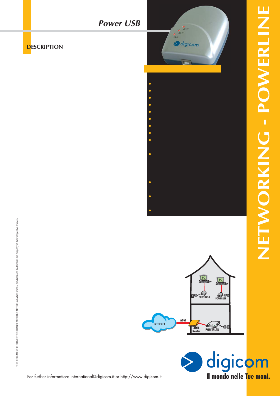 Digicom Power USB USB Adapter User Manual | 1 page