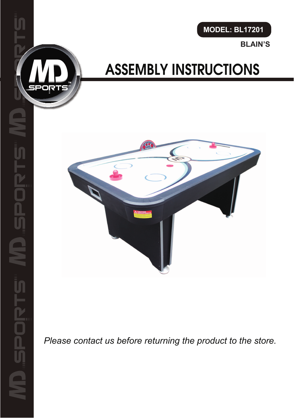 Medal Sports BL17201 User Manual | 8 pages