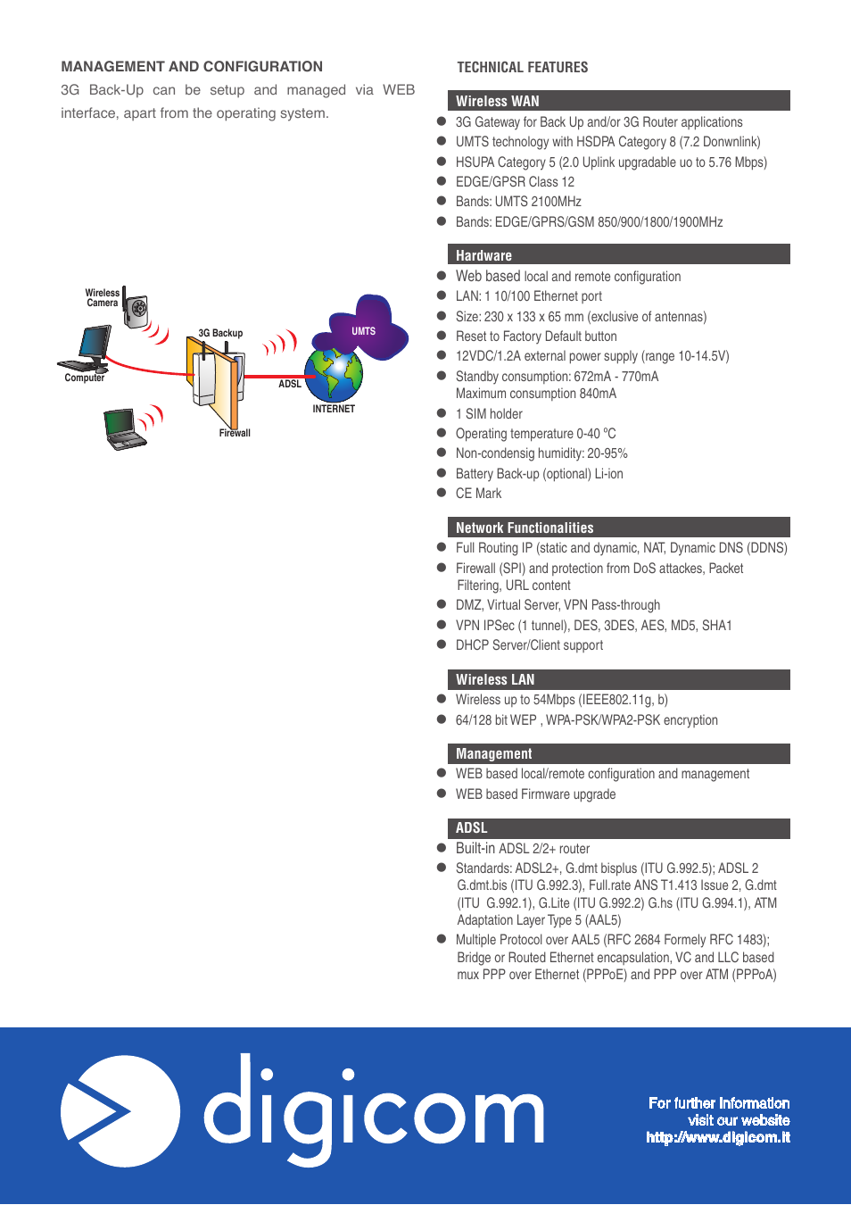 Digicom 3G SOHO HSDPA User Manual | Page 2 / 2