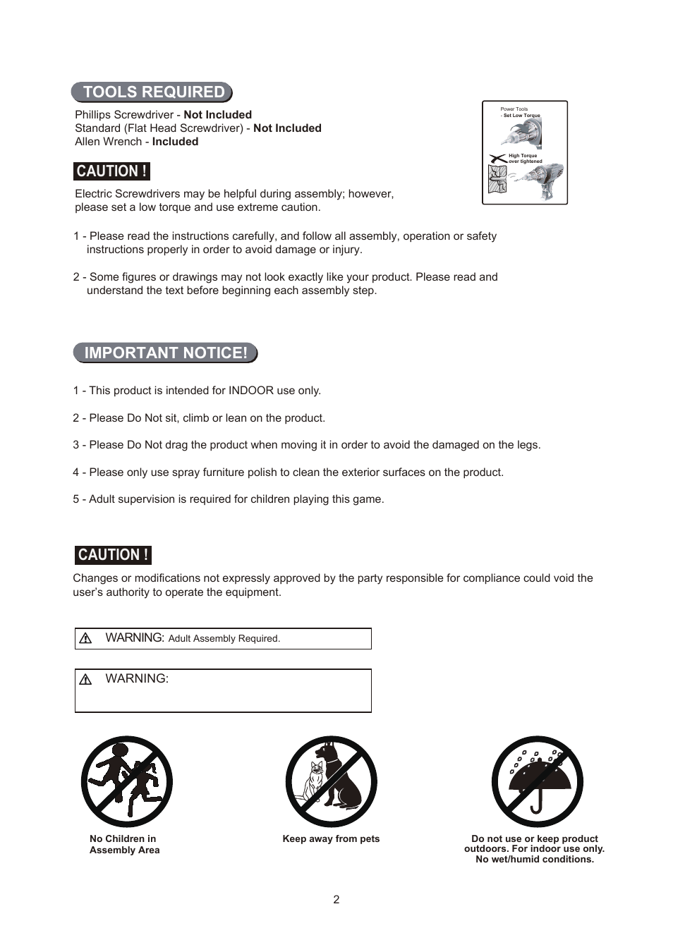 Caution, Tools required, Important notice | Medal Sports FH1412407 User Manual | Page 3 / 7