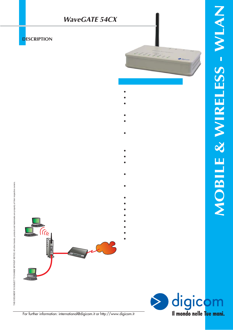 Digicom Wave Gate 54CX User Manual | 1 page