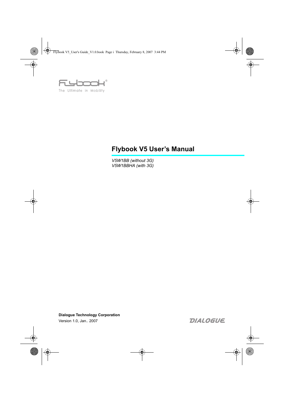 Dialogue Tech V5W1BBHA User Manual | 96 pages