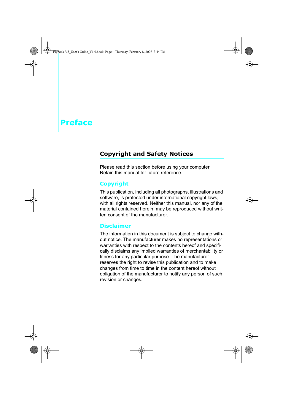 Preface | Dialogue Tech V5W1BBHA User Manual | Page 3 / 96