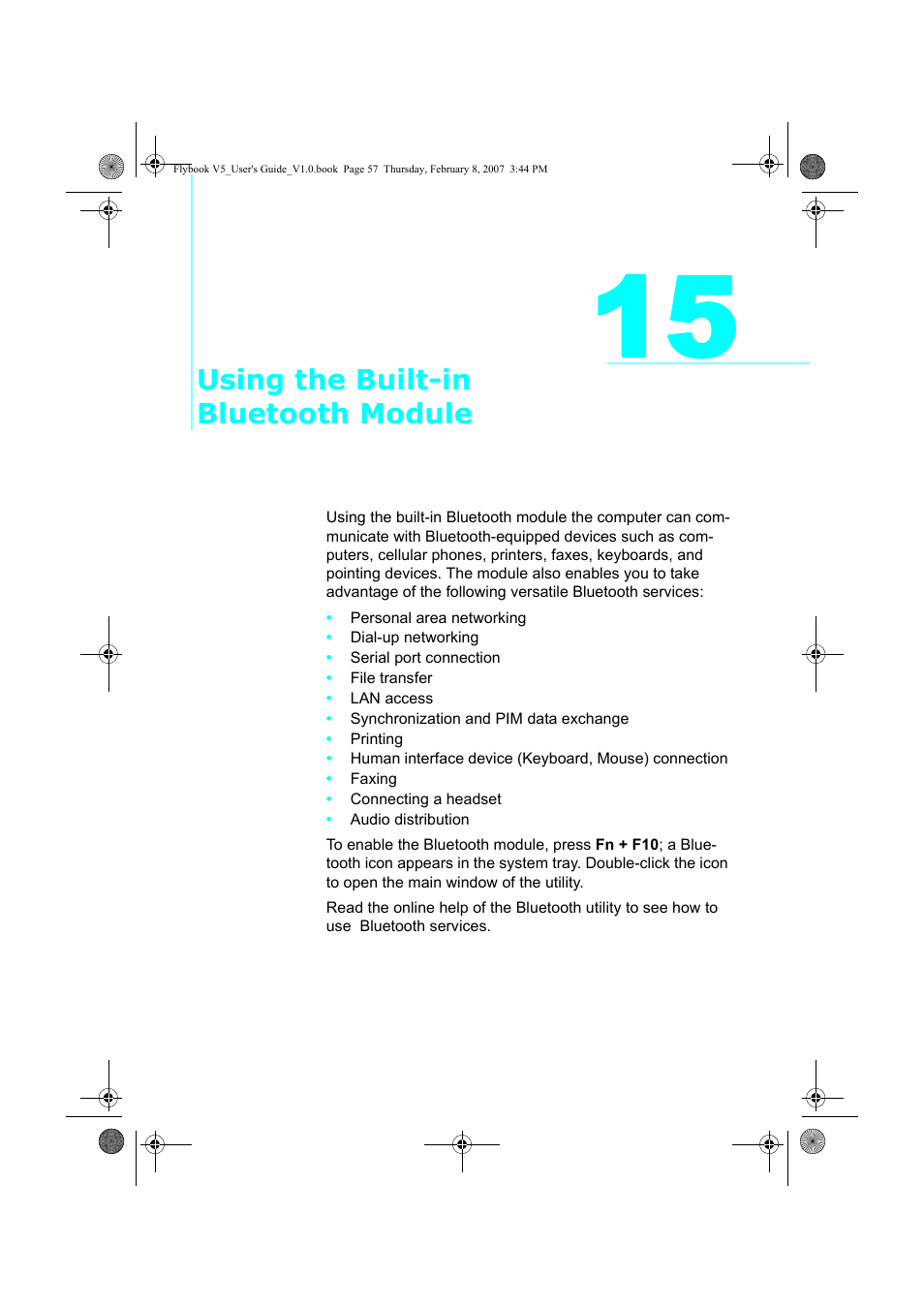 Using the built-in bluetooth module | Dialogue Tech V5W1BBHA User Manual | Page 71 / 96