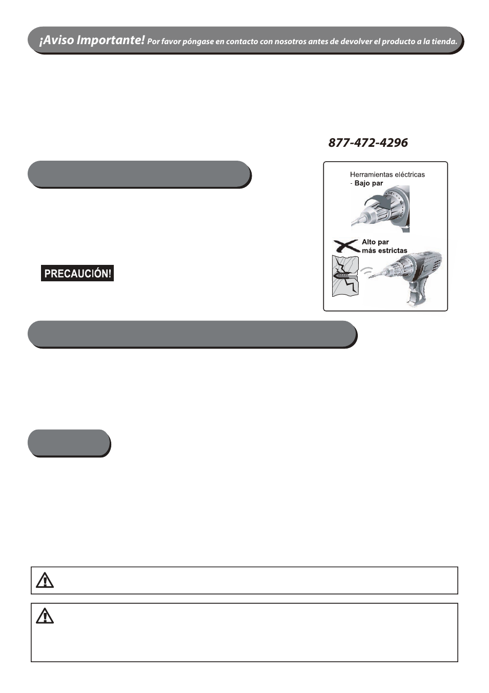 Advertencia | Medal Sports 58102 User Manual | Page 15 / 25