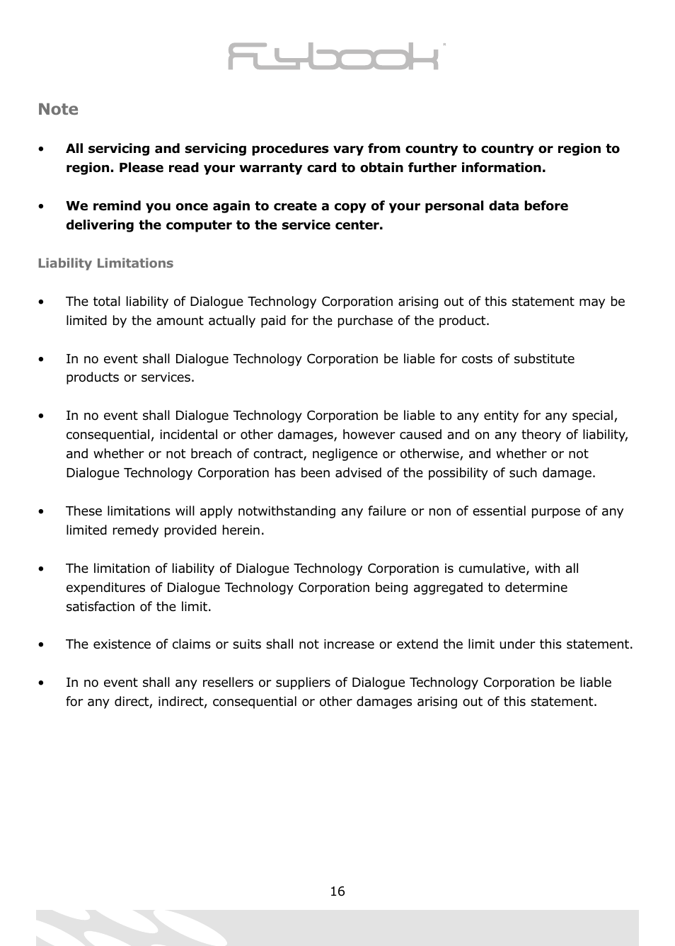 Dialogue Tech Flybook 3G Notebook PC User Manual | Page 16 / 84