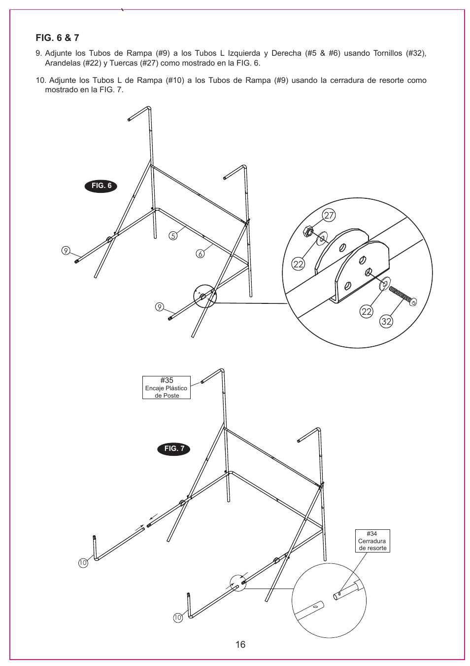 16 fig. 6 & 7 | Medal Sports SH58101 User Manual | Page 17 / 21