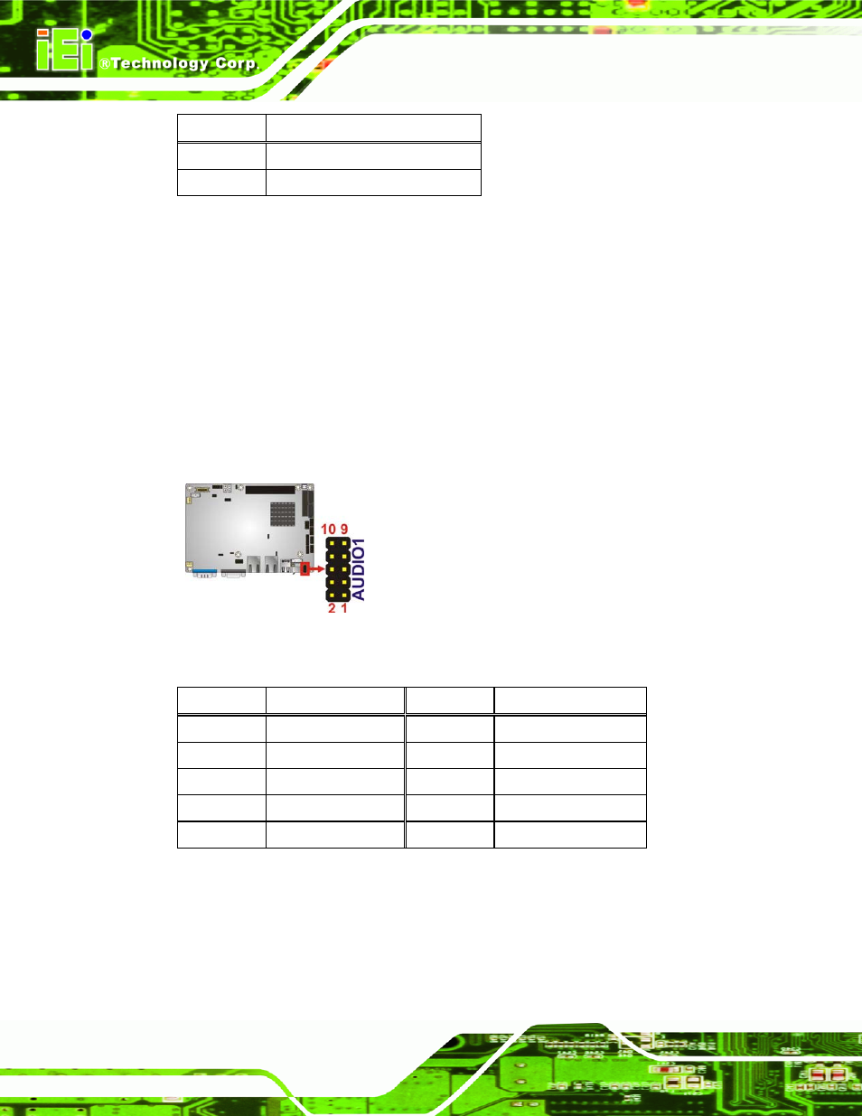 2 audio kit connector, Figure 3-4: audio kit connector location, Table 3-3: at power connector pinouts | Table 3-4: audio kit connector pinouts | Dialogue Tech NANO-PV-D510A User Manual | Page 30 / 169