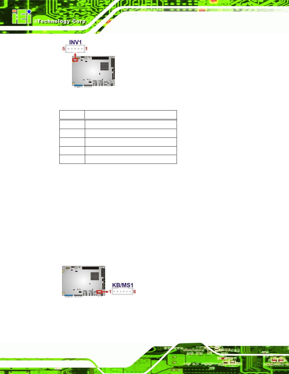 9 keyboard/mouse connector, Figure 3-10: backlight inverter connector location, Figure 3-11: keyboard/mouse connector location | Table 3-10: backlight inverter connector pinouts | Dialogue Tech NANO-PV-D510A User Manual | Page 36 / 169