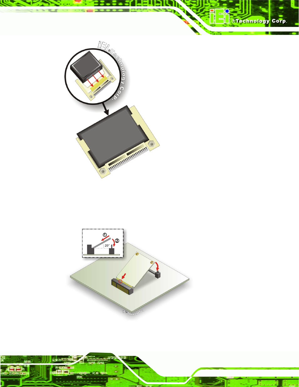 2 pcie mini card installation, Figure 4-1: compactflash® card installation, Figure 4-2: pcie mini card installation | Dialogue Tech NANO-PV-D510A User Manual | Page 55 / 169