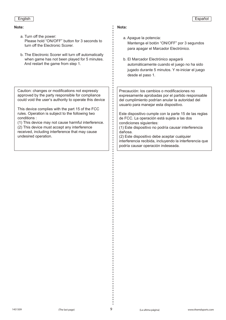 Medal Sports SMUS1451509 User Manual | Page 10 / 10