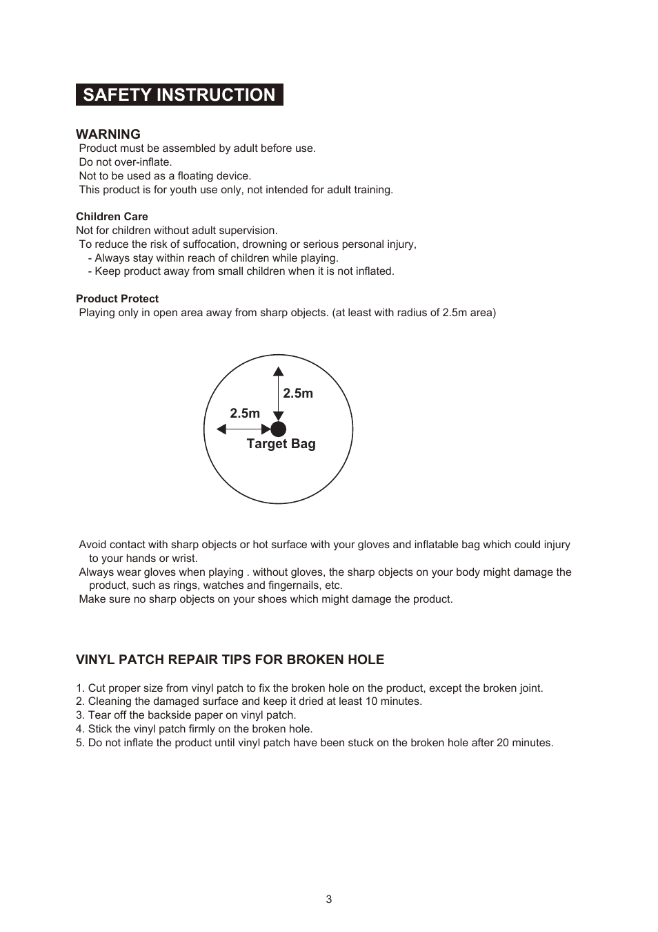 Safety instruction | Medal Sports BJ1451516 User Manual | Page 4 / 9