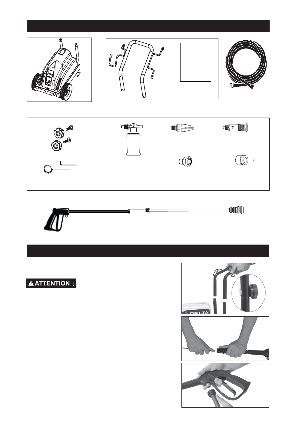 Contenu de la boîte, Instructions d'assemblage | DeVillbiss Air Power Company Excell VR1600E User Manual | Page 25 / 56