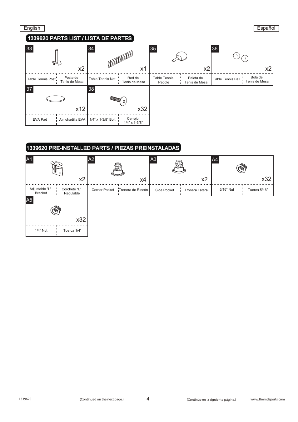 X2 x1 x2 x2, X2 x4 x2 | Medal Sports SH1339620 User Manual | Page 5 / 12