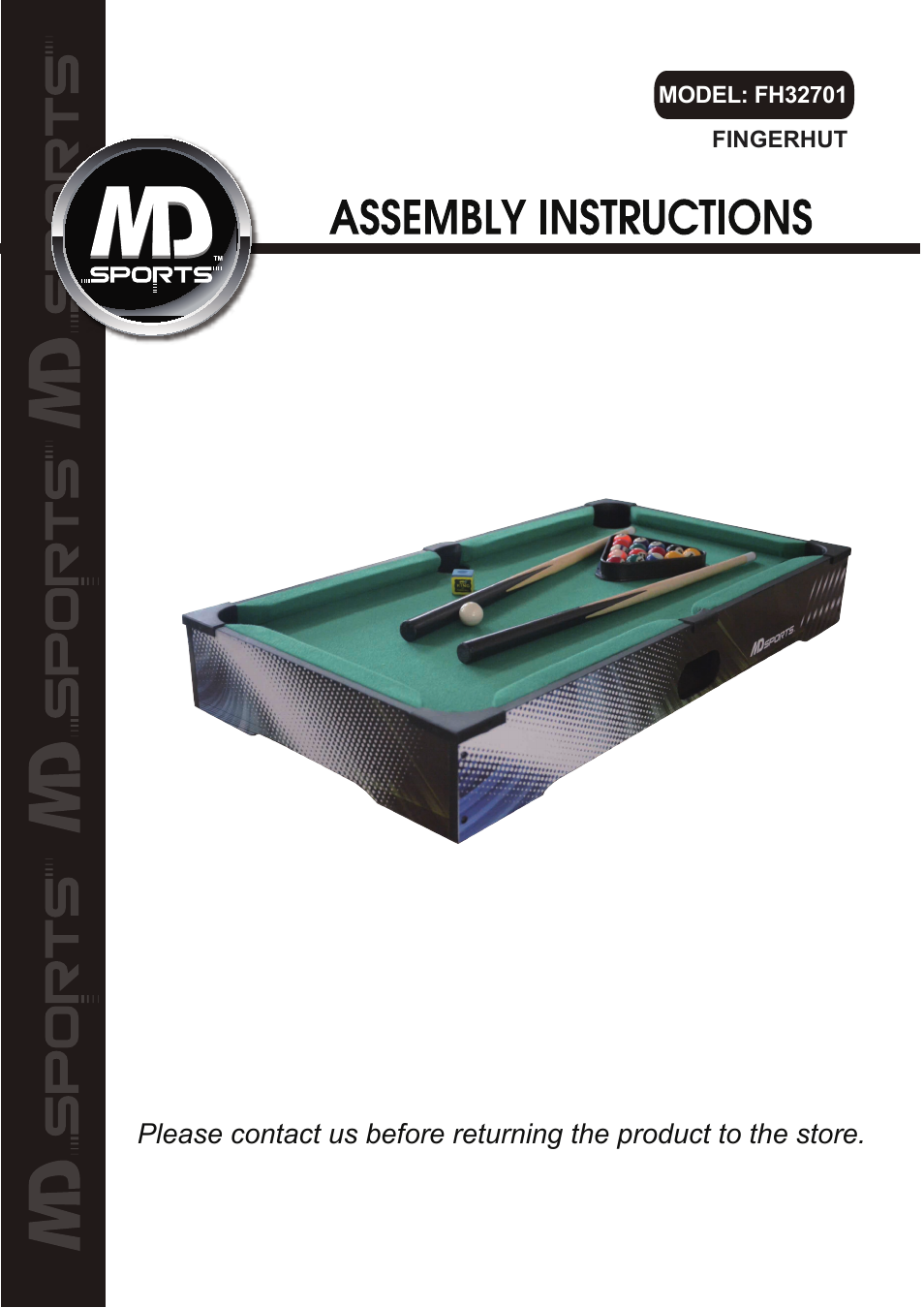 Medal Sports FH32701 User Manual | 4 pages