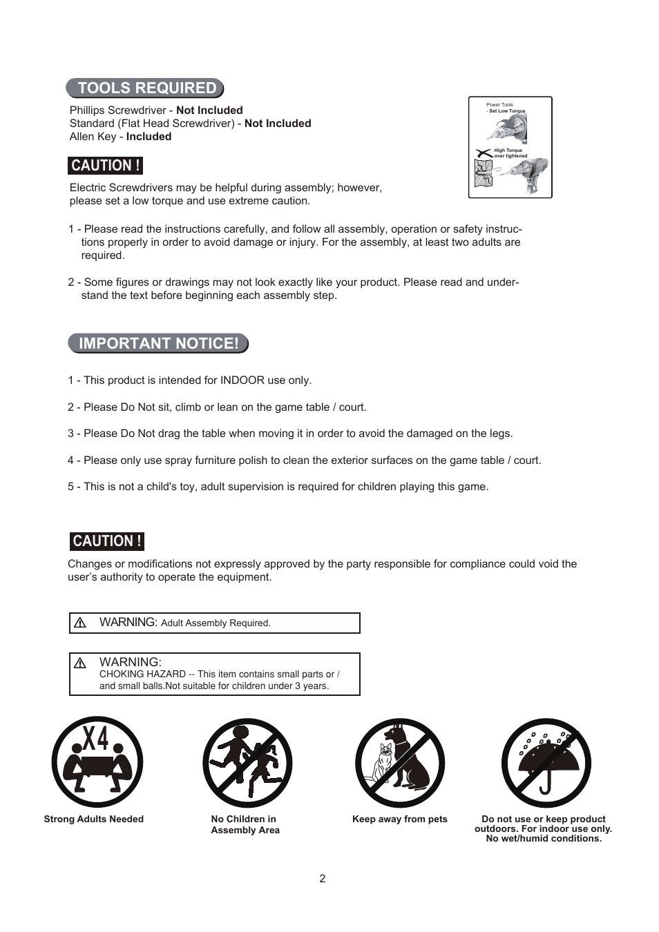 Caution, Tools required, Important notice | Medal Sports FH38410 User Manual | Page 3 / 7