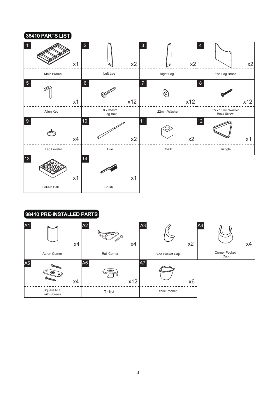 X1 x2 x2 x2, X4 x2 | Medal Sports FH38410 User Manual | Page 4 / 7