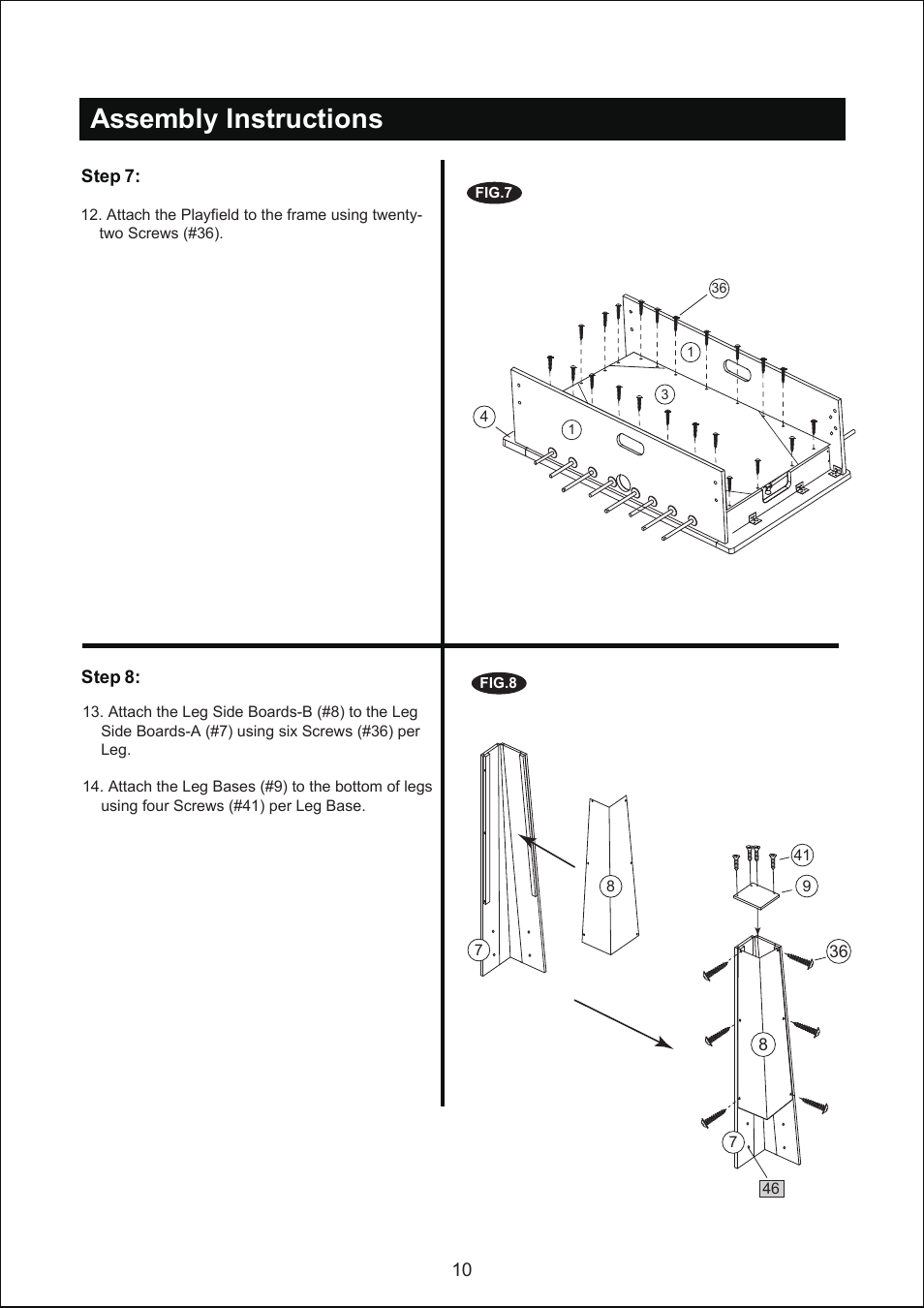 Assembly instructions | Medal Sports YSLSUIG3003/AC25800 User Manual | Page 11 / 13