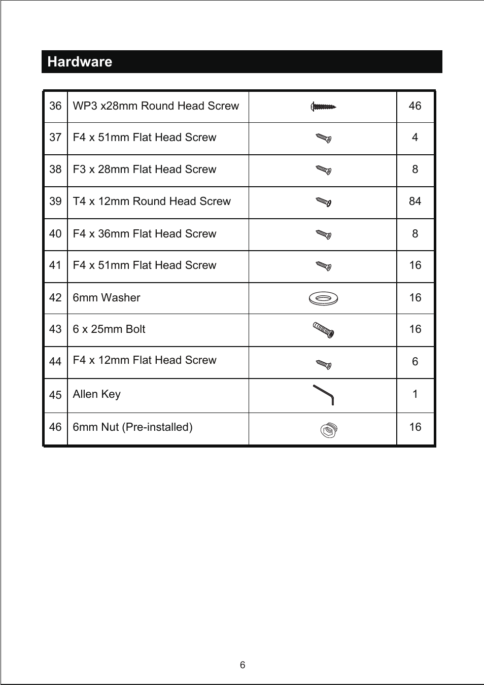 Hardware | Medal Sports YSLSUIG3003/AC25800 User Manual | Page 7 / 13