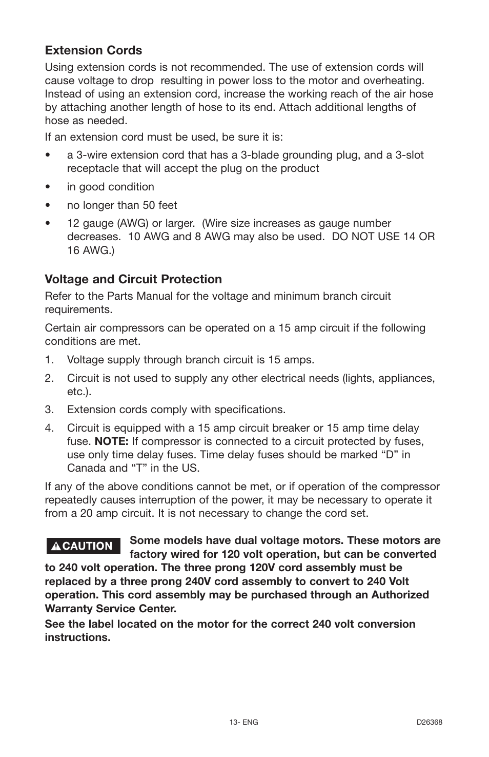 DeVillbiss Air Power Company D26368 User Manual | Page 13 / 24