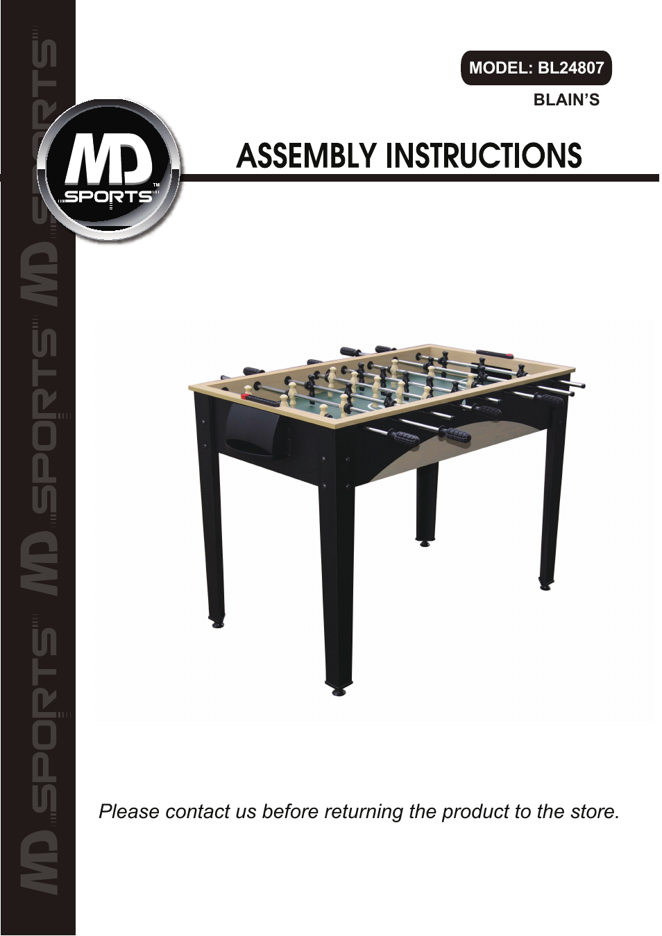 Medal Sports BL24807 User Manual | 9 pages