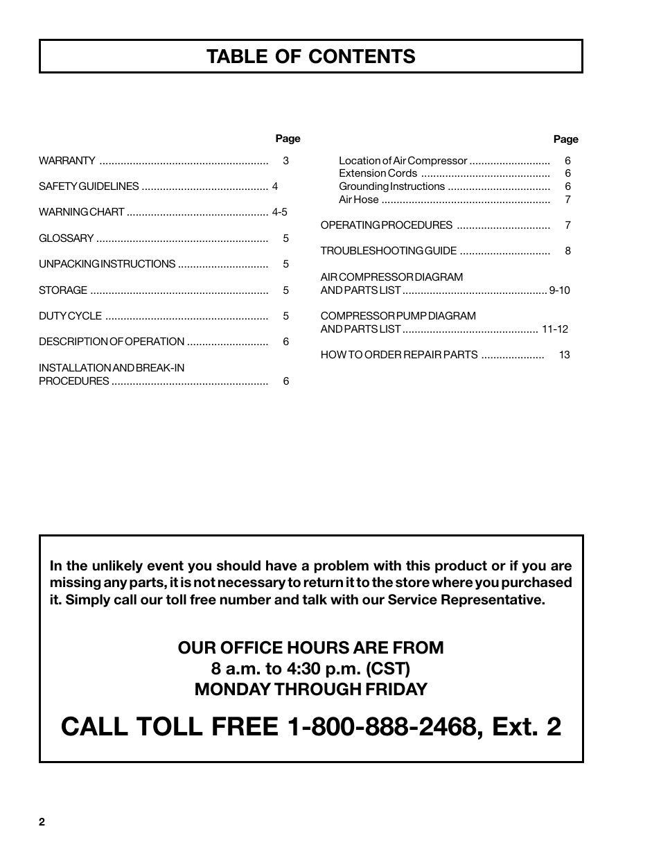 DeVillbiss Air Power Company MGP-102D-2 User Manual | Page 2 / 16