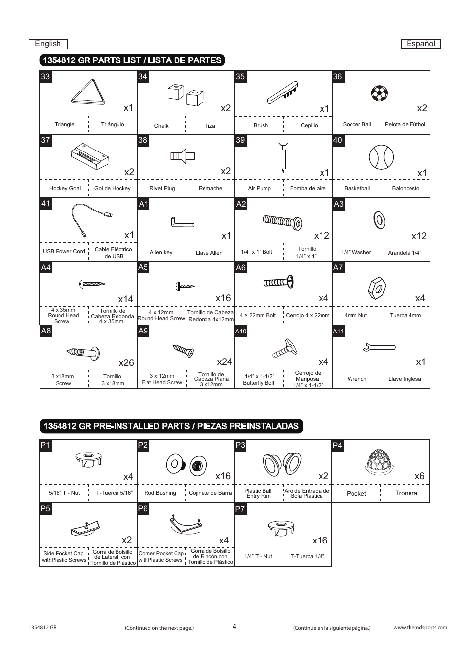 X2 x1 x2 x1, X14 x16, X16 x6 | X2 x4 | Medal Sports WM.com 1354812 GR User Manual | Page 5 / 13