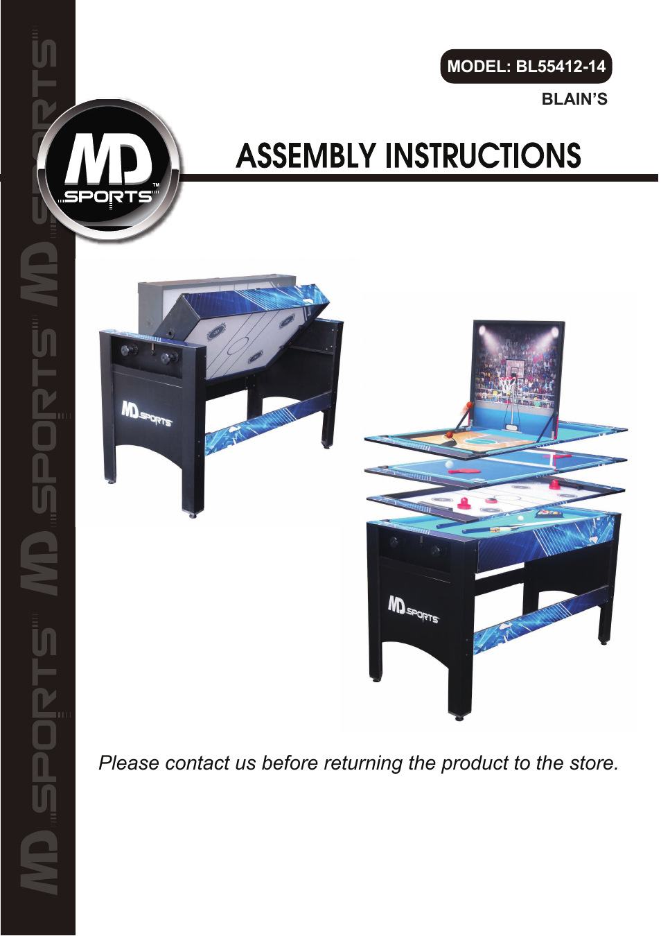 Medal Sports BL55412-14 User Manual | 12 pages