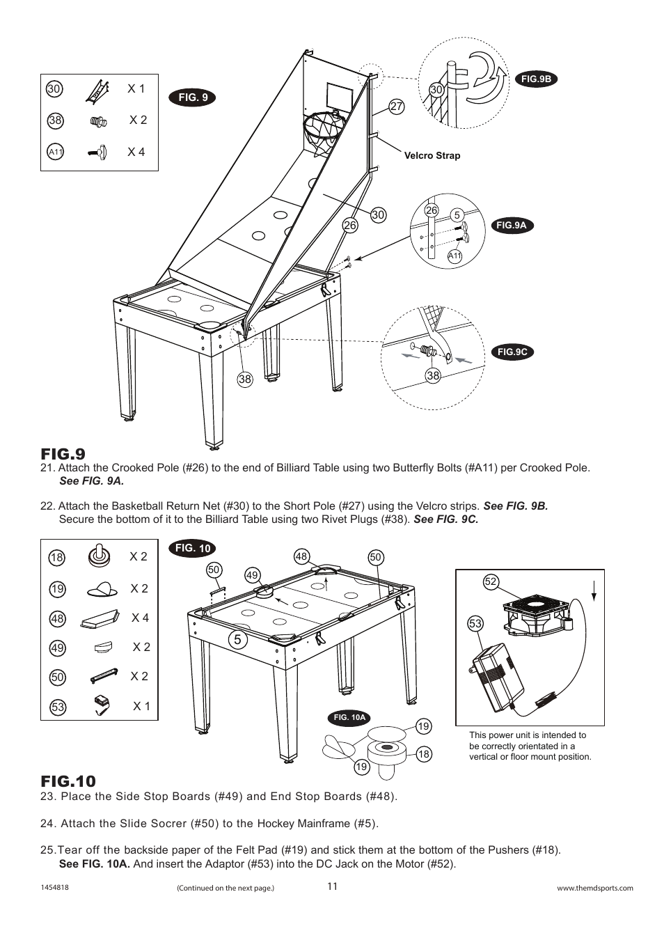 Fig.9, Fig.10 | Medal Sports FH1454818 User Manual | Page 12 / 13