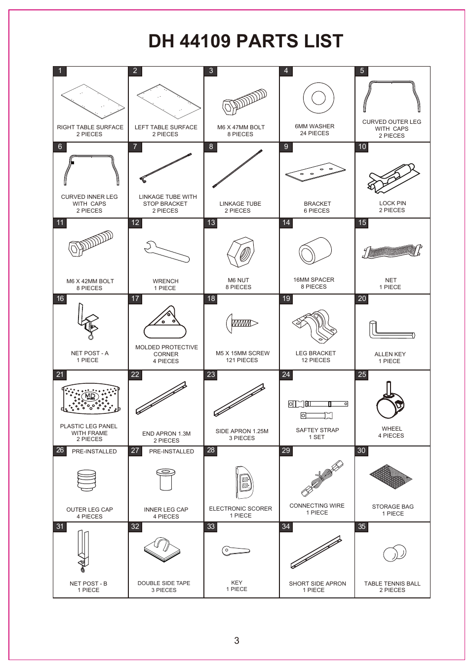 Medal Sports DH44109 User Manual | Page 4 / 15