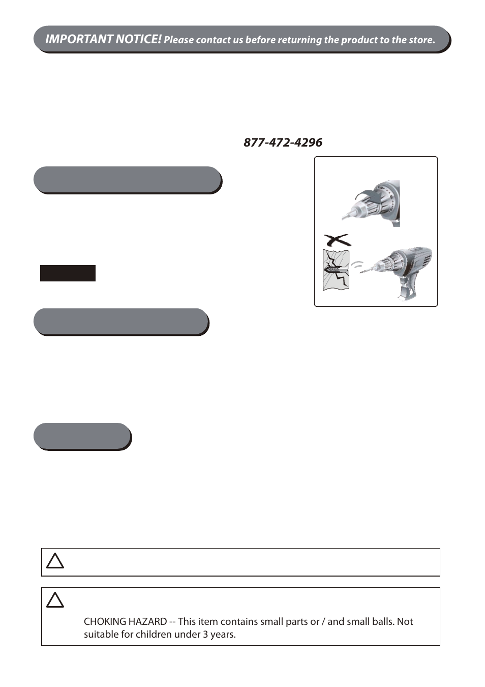 Tools required: assembly tips, Notice, Warning | Medal Sports 42112 User Manual | Page 3 / 17