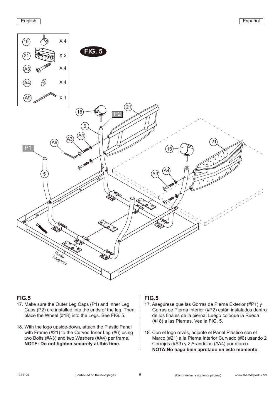 Fig. 5 | Medal Sports WMUS1344120 User Manual | Page 10 / 15